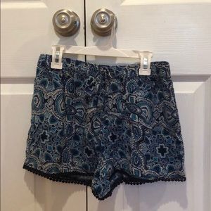 Hollister blue paisley print flowy shorts